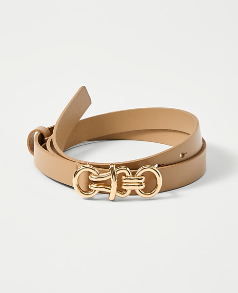 Leather Sculptural Buckle Belt