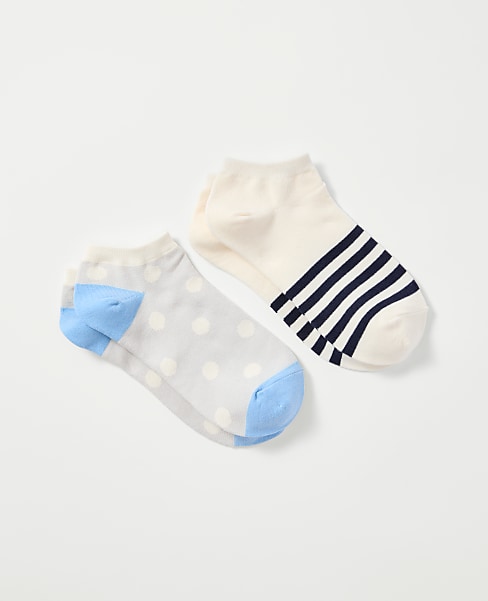 Striped and Dotted Ankle Sock Set