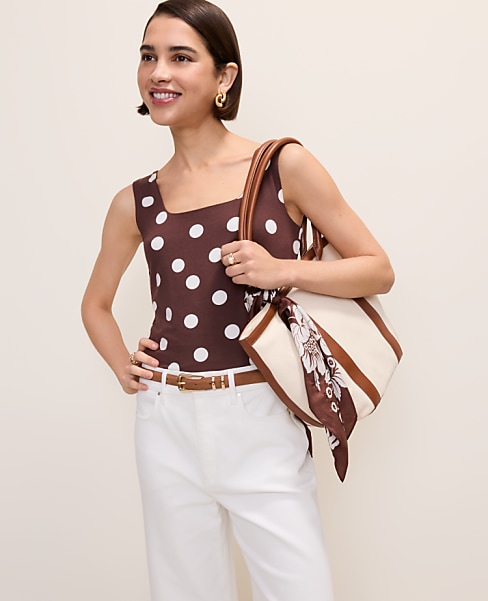 Polka Dot Square Neck Tank Top