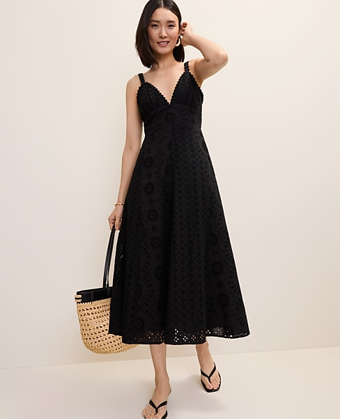 Studio Eyelet Midi Dress