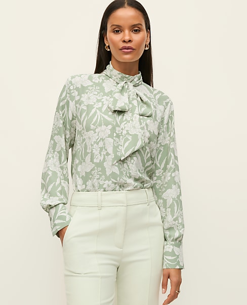 Petite Floral Bow Blouse