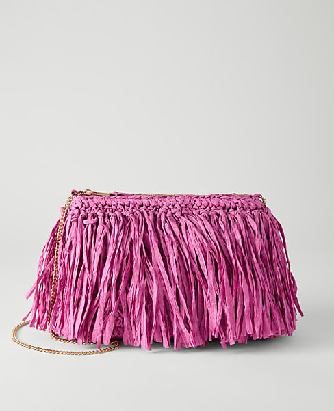 Raffia Fringe Clutch