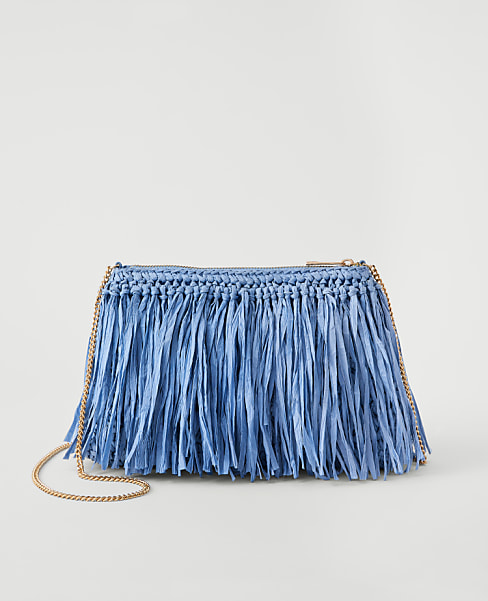 Raffia Fringe Clutch
