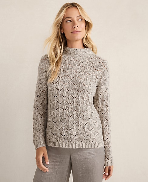 Haven Well Within Lurex Blend Pointelle Crewneck Sweater