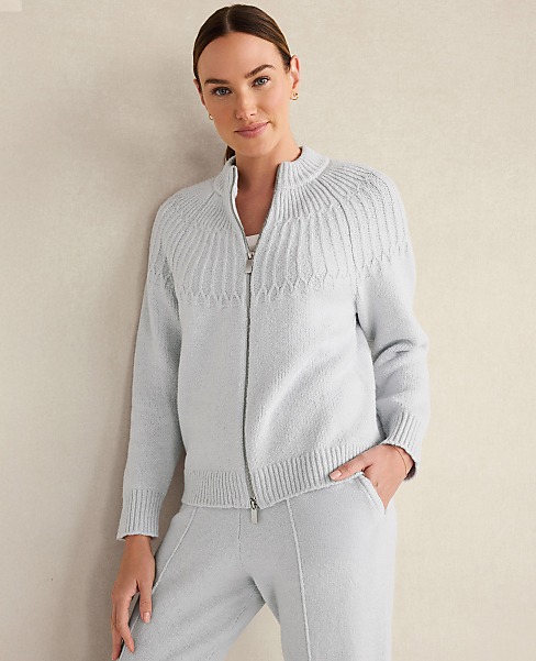 Haven Well Within Organic Cotton Blend Fair Isle Stitch Bomber