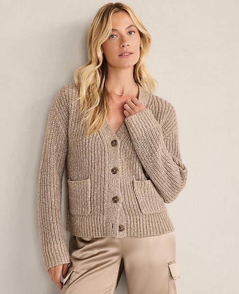 Haven Well Within Lurex Blend Shaker Stitch Cardigan
