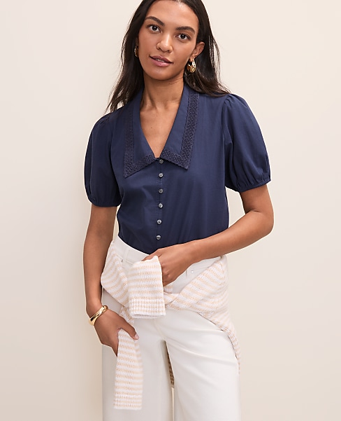 Weekend Lace Trim Blouse