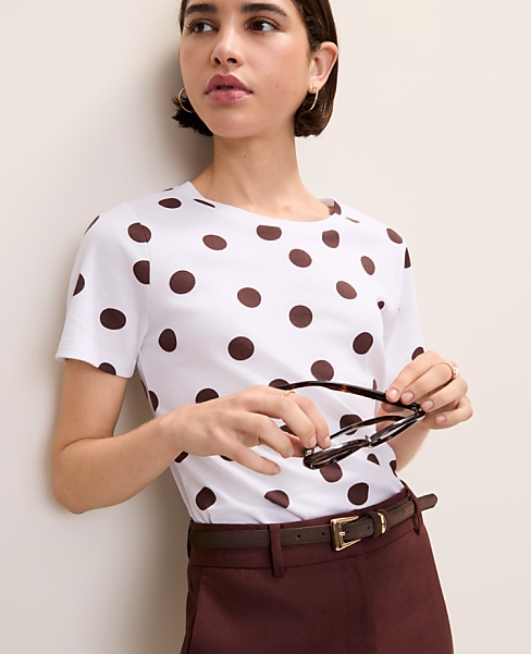 Polka Dot Crew Neck Tee