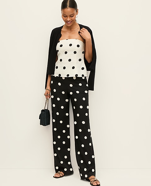 The Dotted Side Zip Pant in Linen