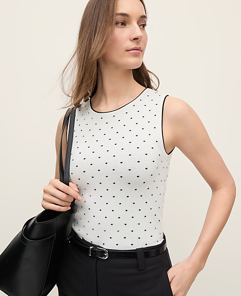 Petite Polka Dot Knit Shell