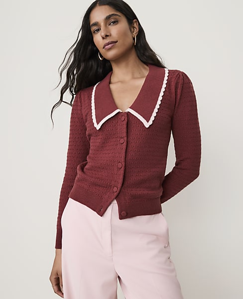 Scalloped Sailor Collar Cardigan