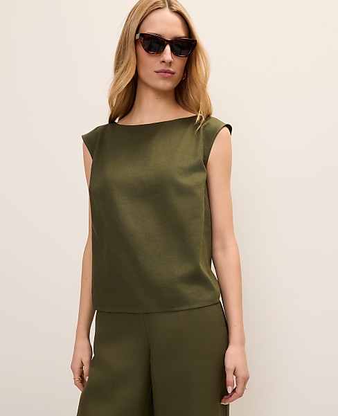 Boatneck Top in Linen Blend