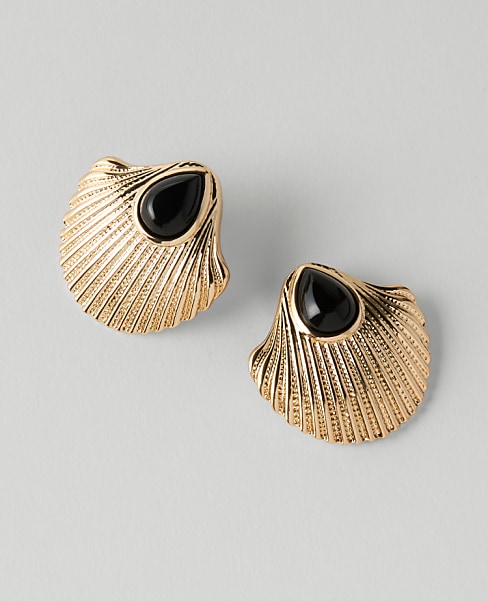 Shell Stone Stud Earrings