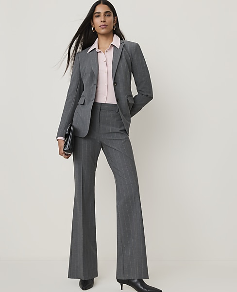 The Pinstripe High Rise Trouser in Bi-Stretch