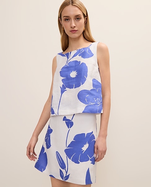 Floral Tank Top in Linen