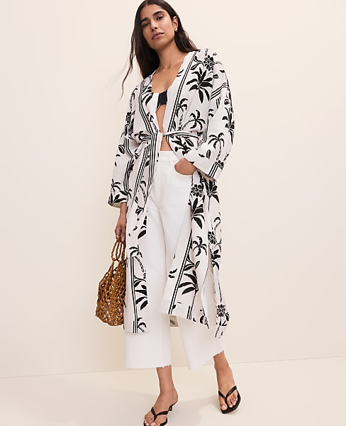 Palm Tree Belted Kimono