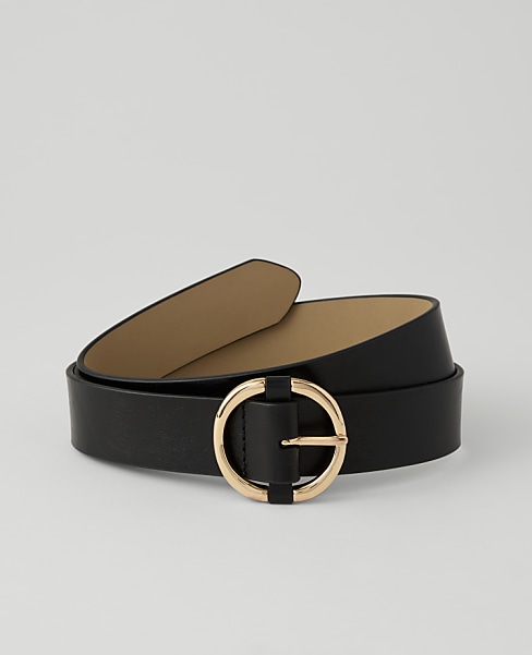 Leather Round Buckle Belt