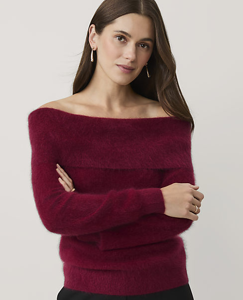 Off-The-Shoulder Sweater in Brushed Cashmere