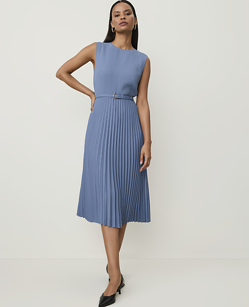 Sleeveless Pleated Midi Dress