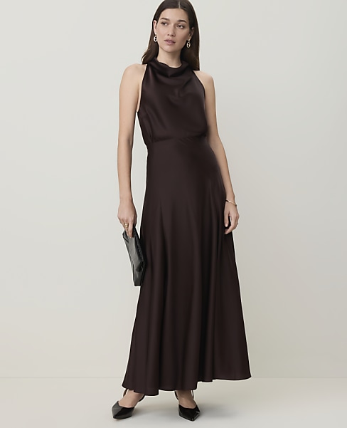 Flare Maxi Skirt in Satin