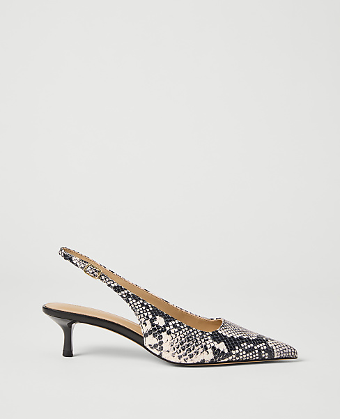 Snake Print Slingback Pump