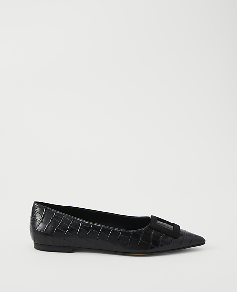 Croco Buckle Flat