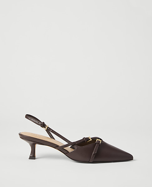 Strappy Leather Slingback Pump