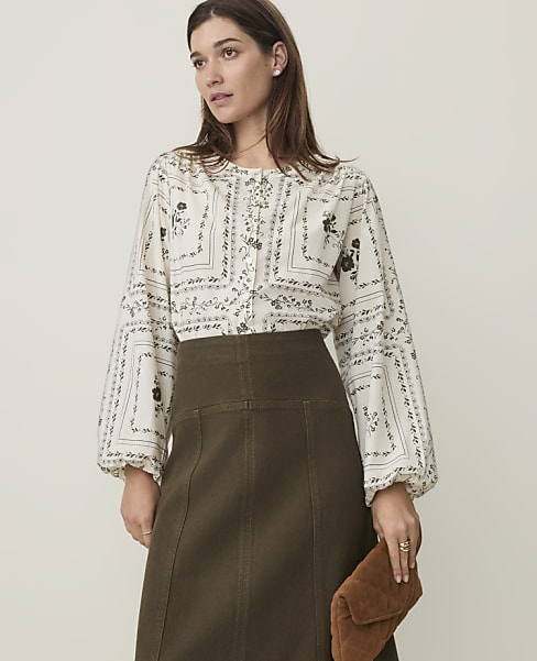 Weekend Floral Blouson Sleeve Blouse