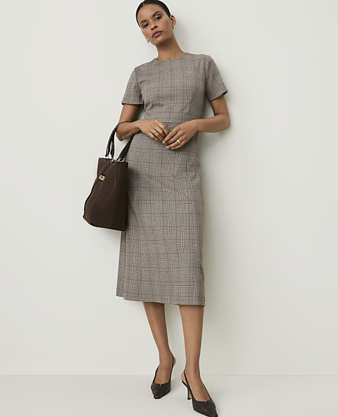 The Petite Flare Dress in Plaid