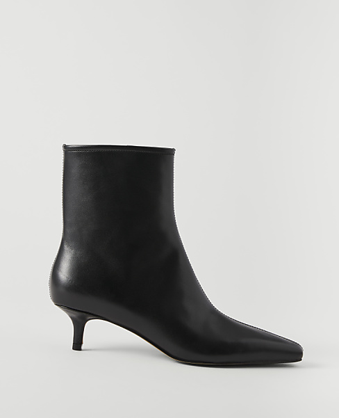 Leather Skinny Heel Bootie