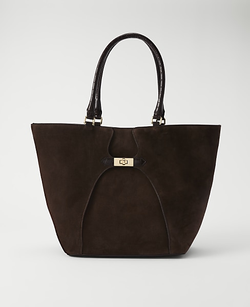 Suede Buckle Tote