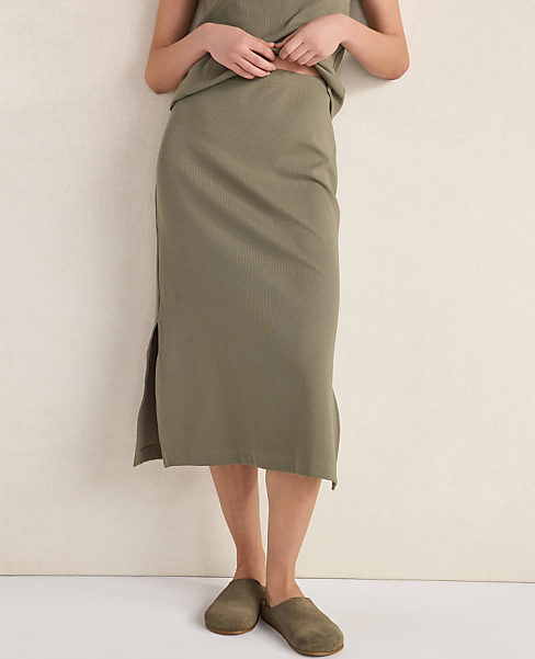 Haven Well Within Organic Cotton Rib Knit Midi Skirt