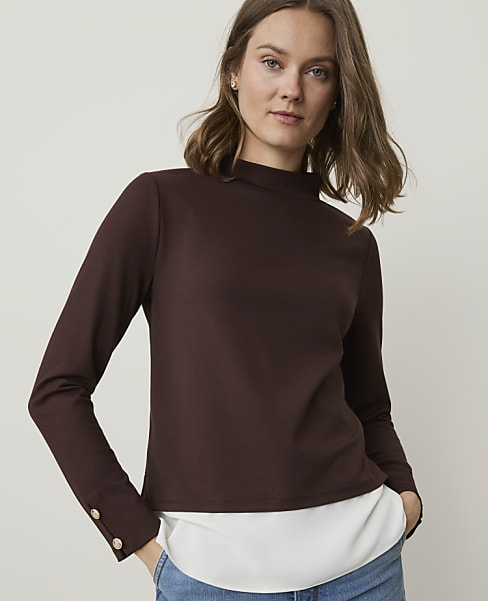 Layered Mock Neck Top