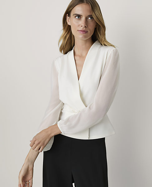 Mixed Media Wrap Top