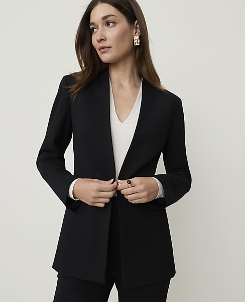 The Collarless Blazer in Ponte