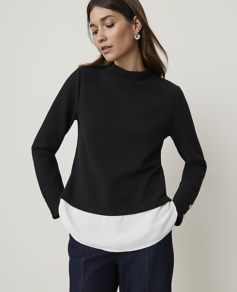 Layered Mock Neck Top