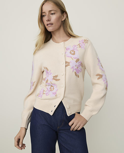 Weekend Floral Jacquard Cardigan