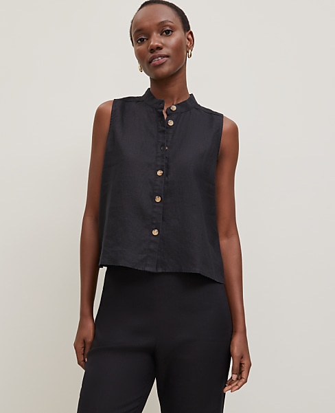 Linen Sleeveless Shirt