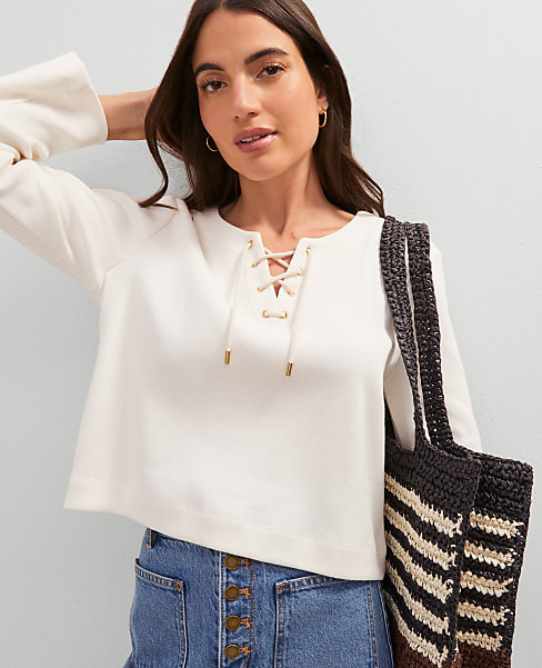 Weekend Collection Lace-Up Top
