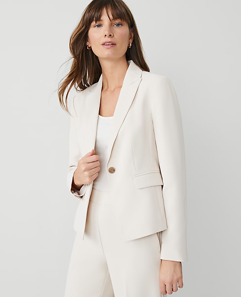 The Petite Shorter Single Button Blazer in Fluid Crepe