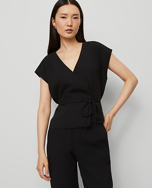 Wrap Tie Waist Blouse