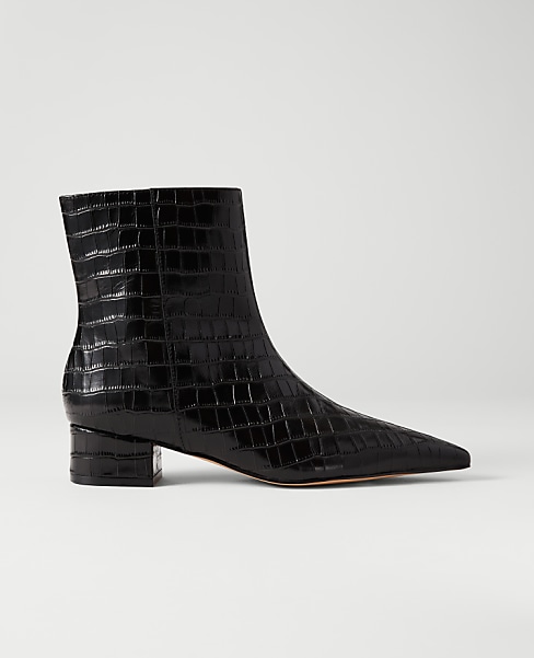 Croco Nip Toe Bootie