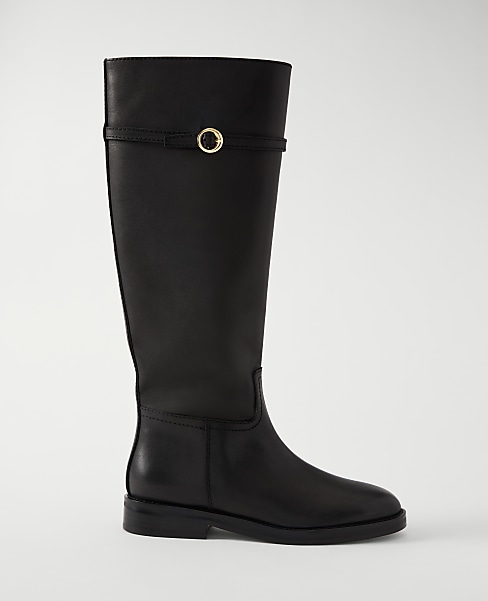 Chain Wrap Leather Riding Boot