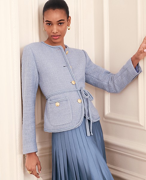 Petite Tweed Belted Jacket
