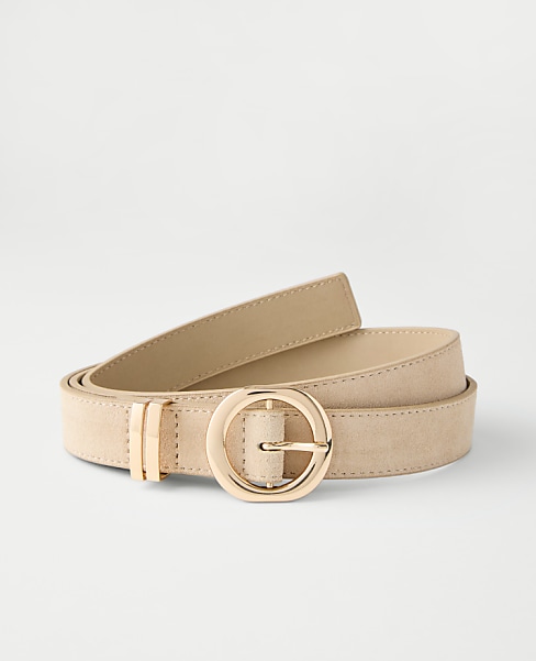 Suede Round Buckle Belt