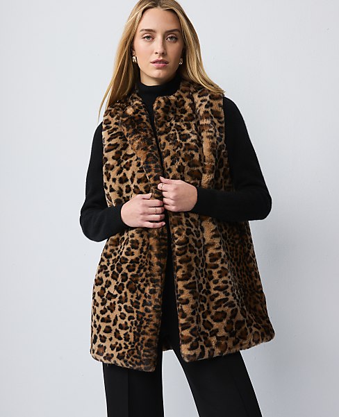 Weekend Faux Fur Animal Print Vest