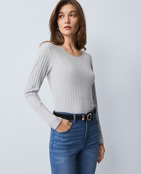 Petite Weekend Lace Trim Pointelle Top