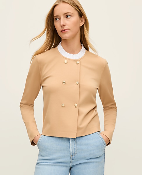 Ruffle Collar Knit Jacket