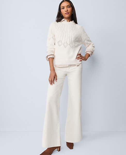 Petite Weekend Wide-Leg Corduroy Pant