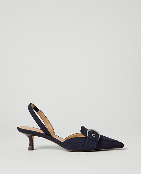 Patent Buckle Slingback Pump